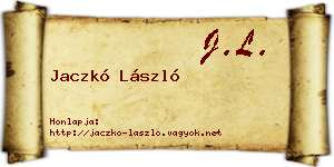 Jaczkó László névjegykártya