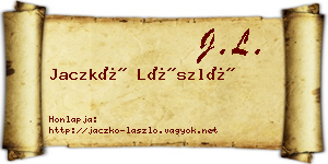 Jaczkó László névjegykártya
