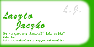 laszlo jaczko business card